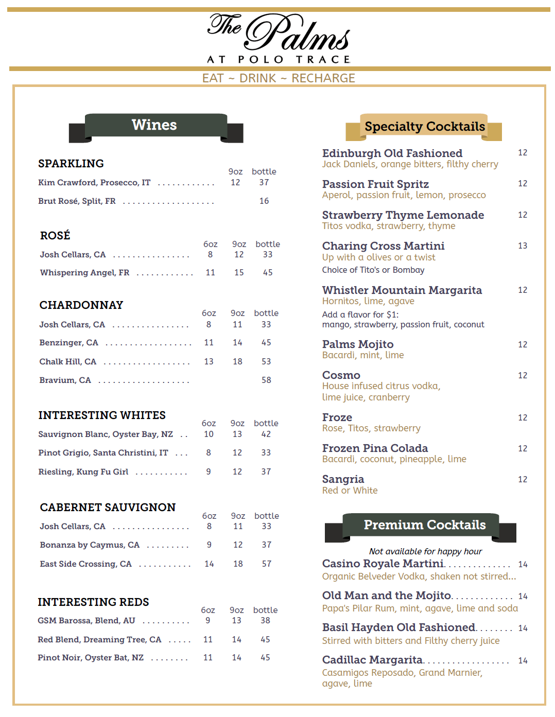 Libations Menu May 2025